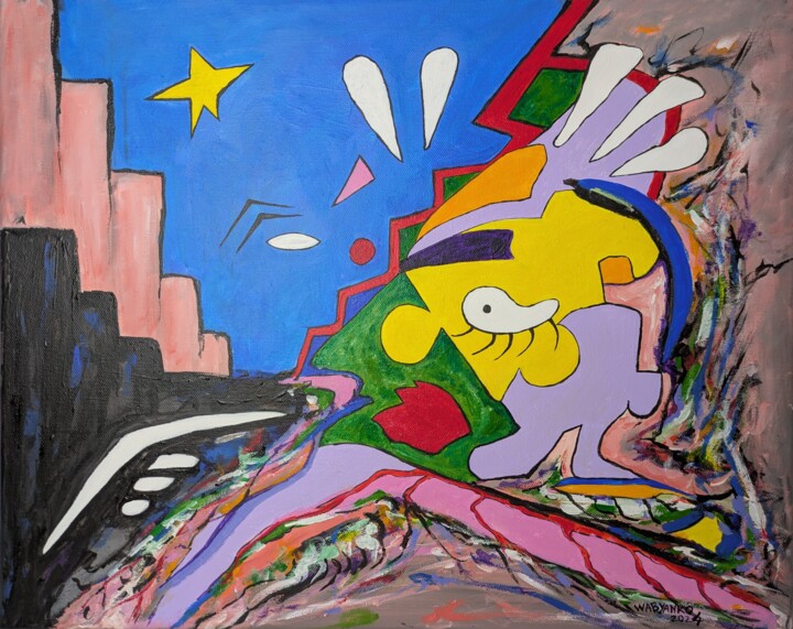 Painting titled "Disintegration puzz…" by Wabyanko, Original Artwork, Acrylic Mounted on Wood Stretcher frame