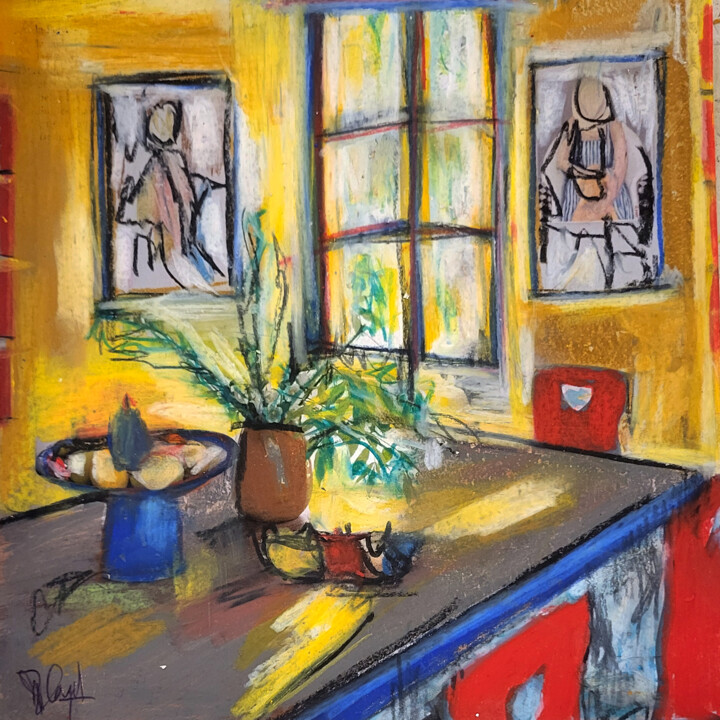 Peinture intitulée "cm x Chez Caroline…" par Muriel Cayet, Œuvre d'art originale, Crayon