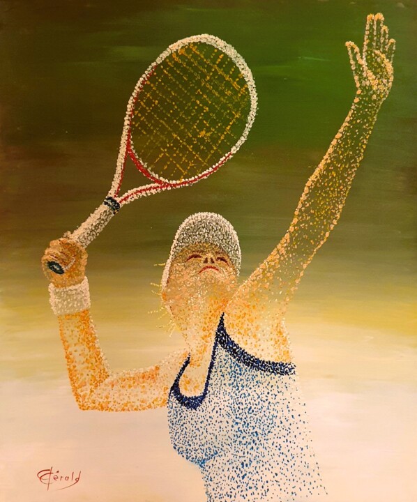 La joueuse de tennis Pintura, 28,7x23,6 in