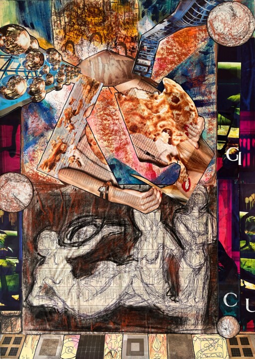 I*-4 / Four women of MZ - {$M} Collages, 27.6x19.7 in