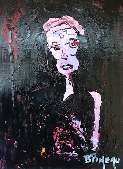 P095H33 Trac chanteuse 绘画, 13x9.5 in