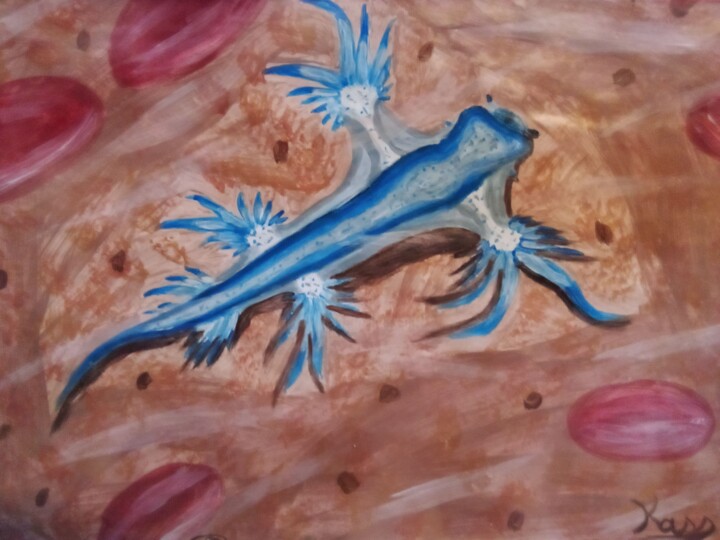 Le Dragon bleu des Mers 绘画, 8.3x11.7 in