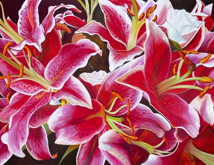 Painting titled "Flamboyant" by Ella Joosten, Original Artwork, Acrylic Mounted on Aluminium
