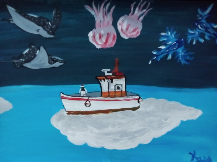 La Seconde Mer 绘画, 11.7x16.5 in