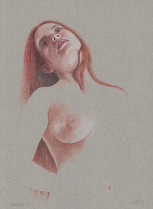"Rred Nr.44 (22:22)" Disegno, 11,9x8,6 in