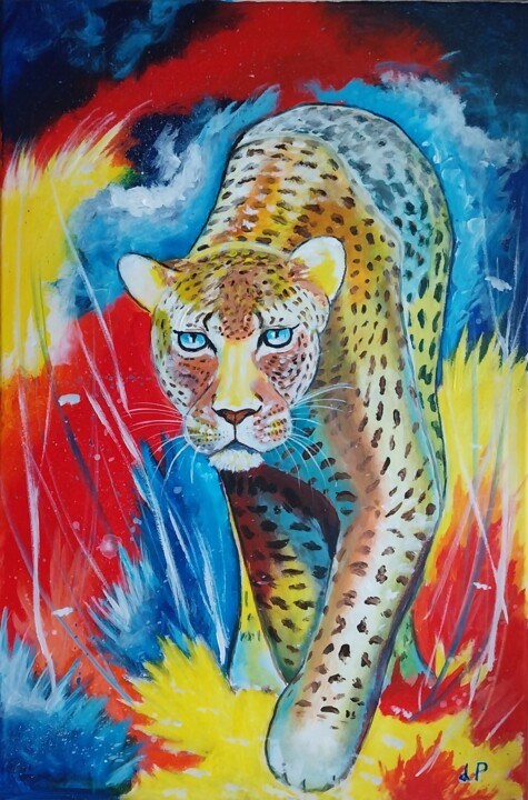 Colorful Leopard 绘画, 23.6x15.8 in