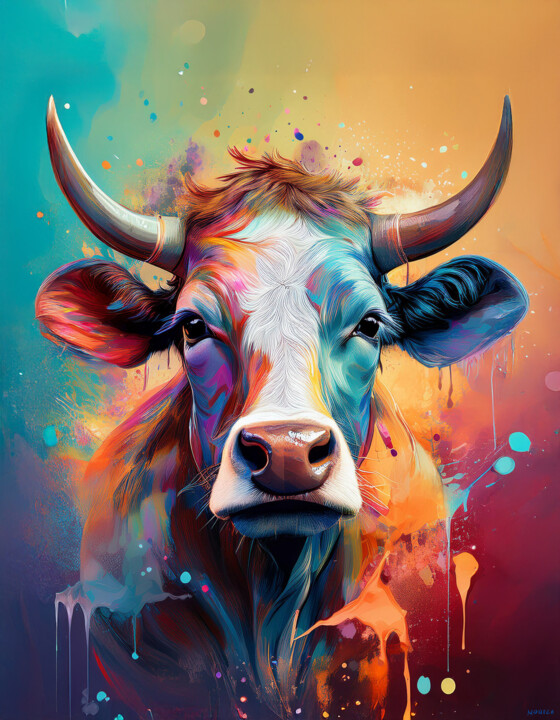 Cow Digital Portrait 102 Dijital Sanat