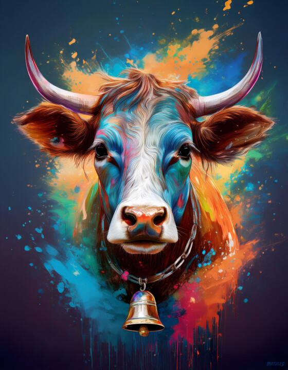 Cow Digital Portrait 103 数字艺术