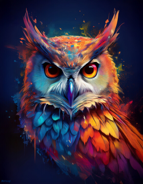 Owl Digital Portrait 008 数字艺术