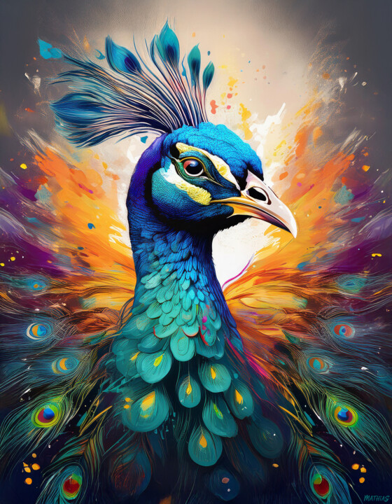 Peacock Digital Portrait 007 数字艺术
