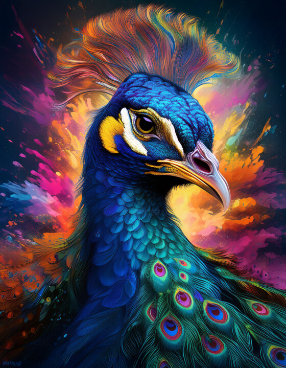 Peacock Digital Portrait 017 数字艺术