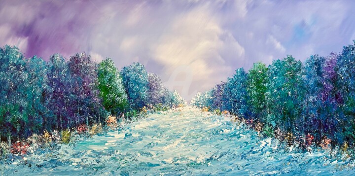 Winter Landscape 3D 绘画, 27.6x55.1 in