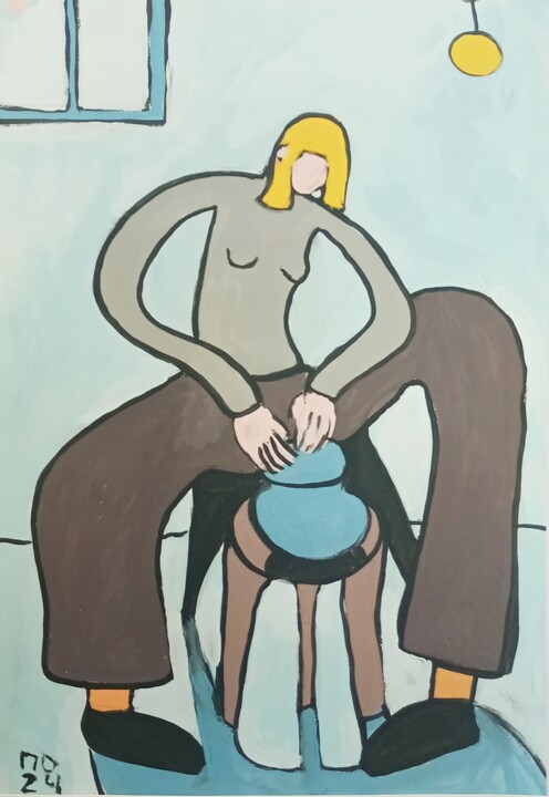 A porcelain Schilderij, 23,2x16,5 in