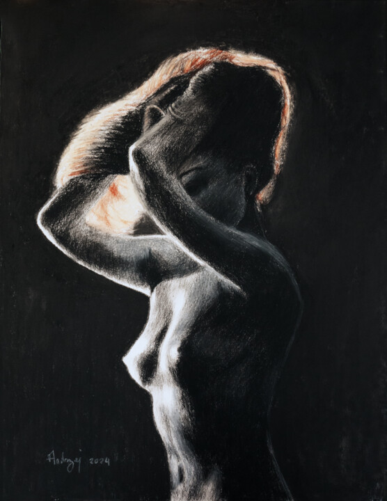 Femme se recoiffant 图画, 25.6x19.7 in