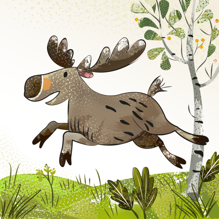 Cheerful moose 数字艺术