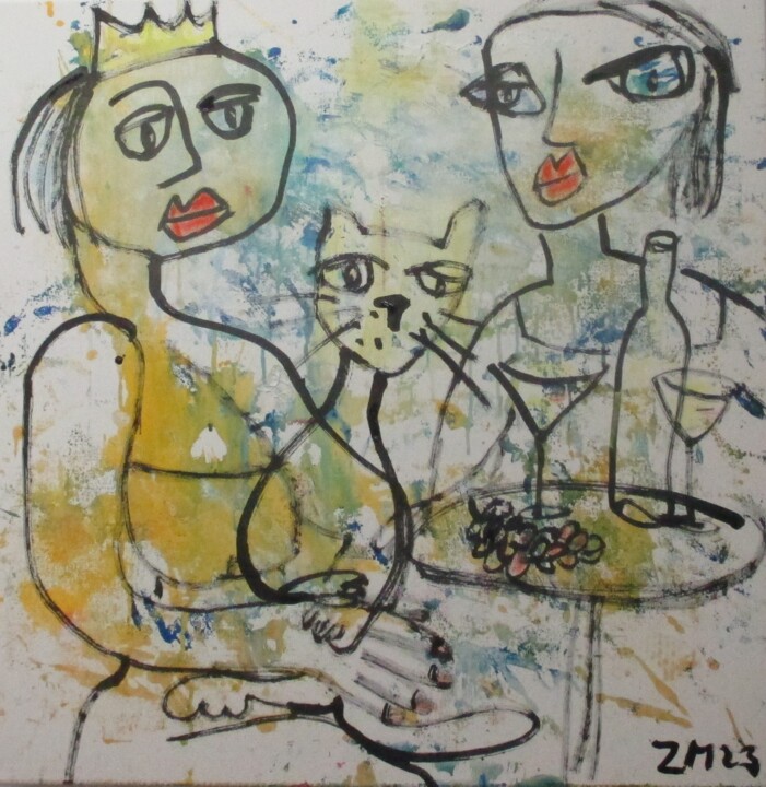 Freundinnen 绘画, 31.5x31.5 in