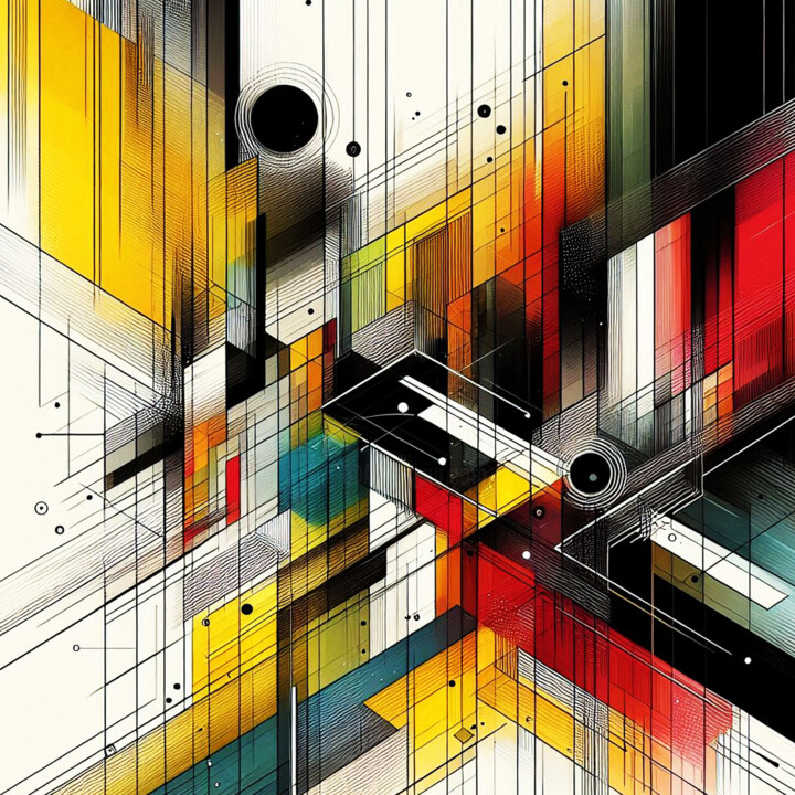 Geometrische Symphonie #92 Digitale Kunst, 55,1x55,1 in