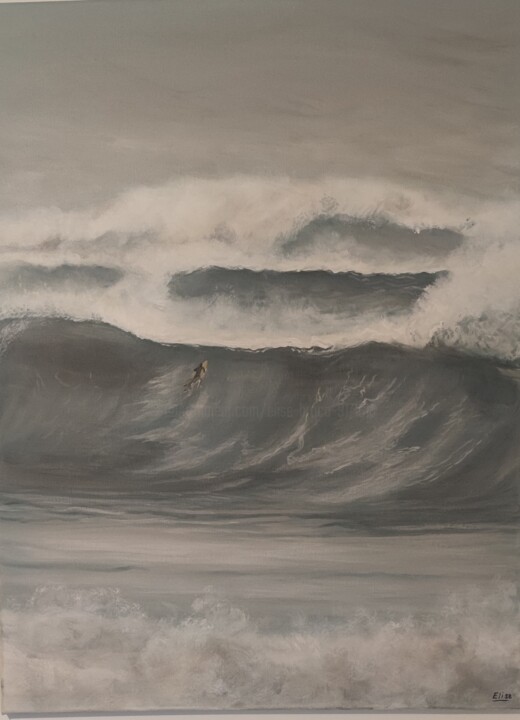 Avalanche (spot de surf de Guéthary) Painting, 31.5x23.6 in