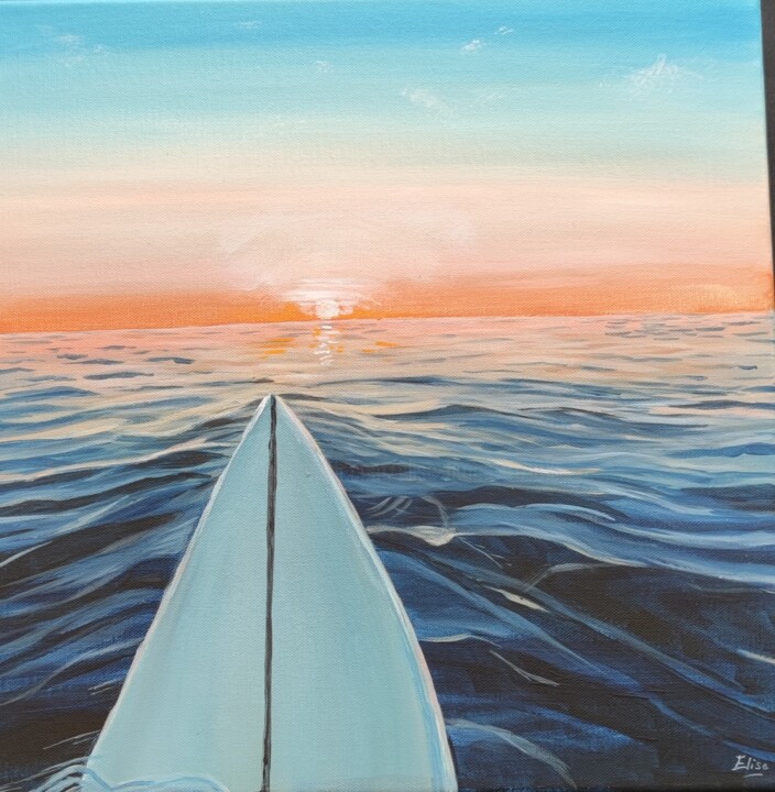 Painting titled "Carpe diem acryliqu…" by Elise Broca, Original Artwork, Acrylic Mounted on Wood Stretcher frame