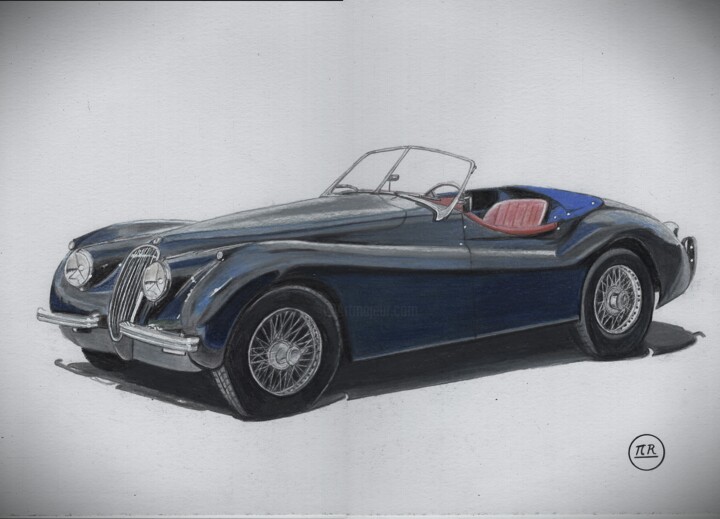 Jaguar XK120 图画, 11x15.8 in