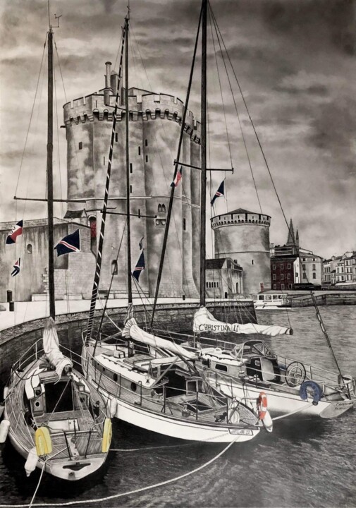 Le port de La Rochelle 图画, 33.5x23.6 in