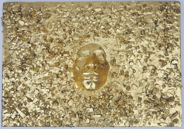 golden face 雕塑, 16.5x23.6 in