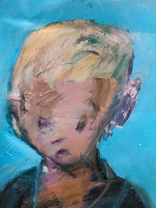 Pierrot la lune 绘画, 31.9x25.2 in