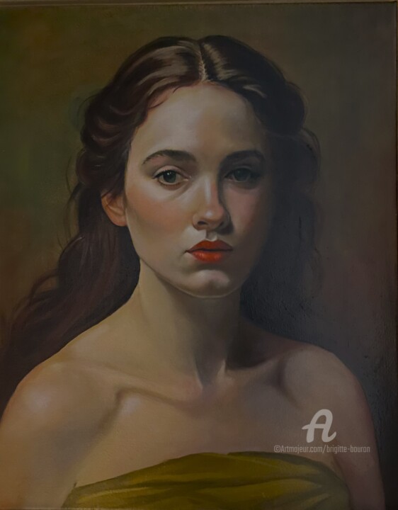 Portrait féminin 绘画, 19.7x15.8 in