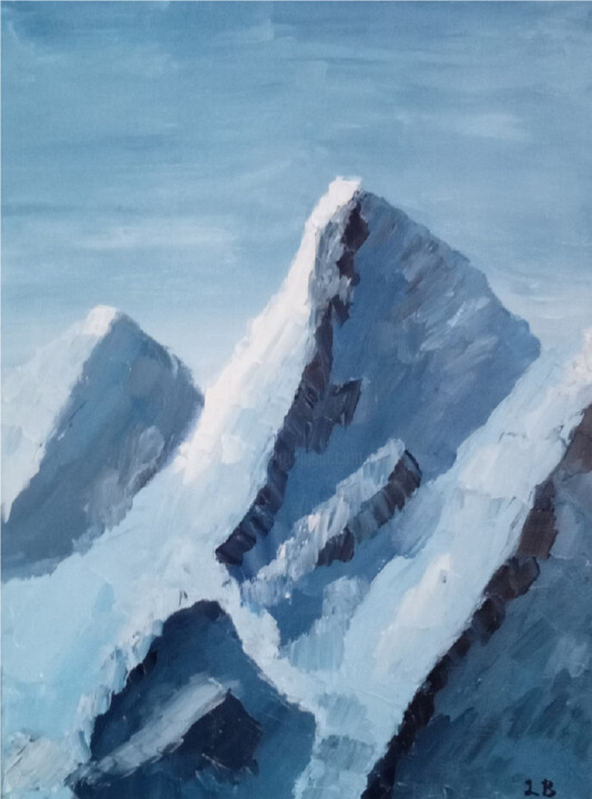 Massive big mountain, snowy and high 绘画, 15.8x11.8 in
