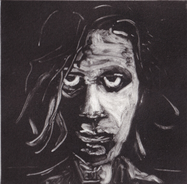 Gravures & estampes intitulée "MOKTAR" par Dominique Keruzec (Maho), Œuvre d'art originale, Monotype