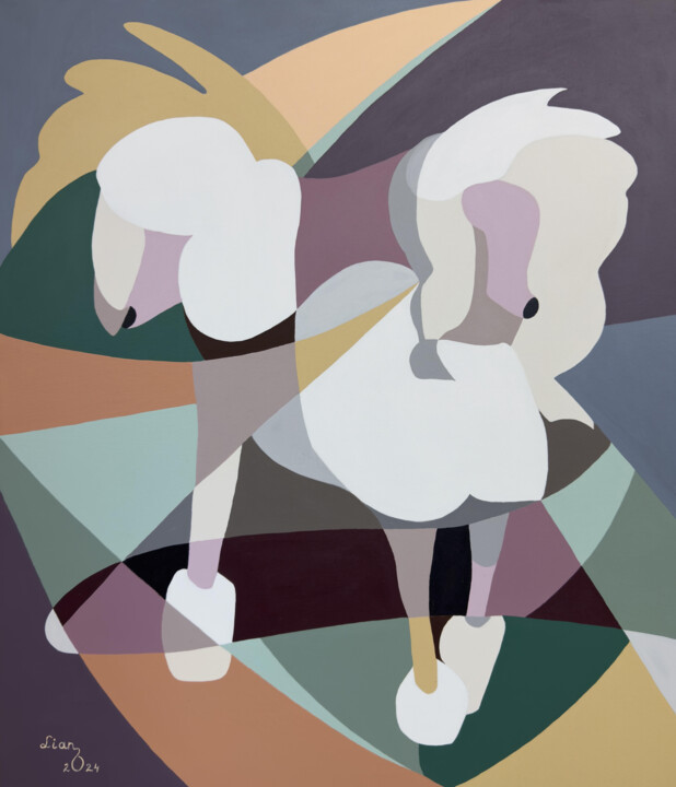 Horse Outing 绘画, 27.6x23.6 in