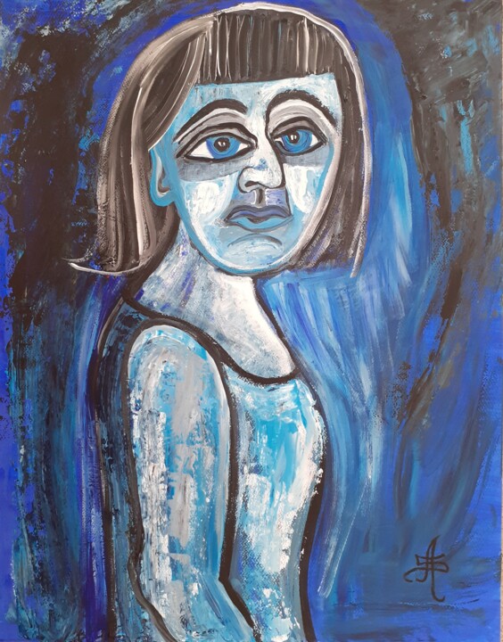L înterrogation 绘画, 25.6x19.7 in
