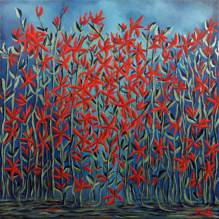 Forthysia de mer - Contemplation 绘画, 15.8x15.8 in