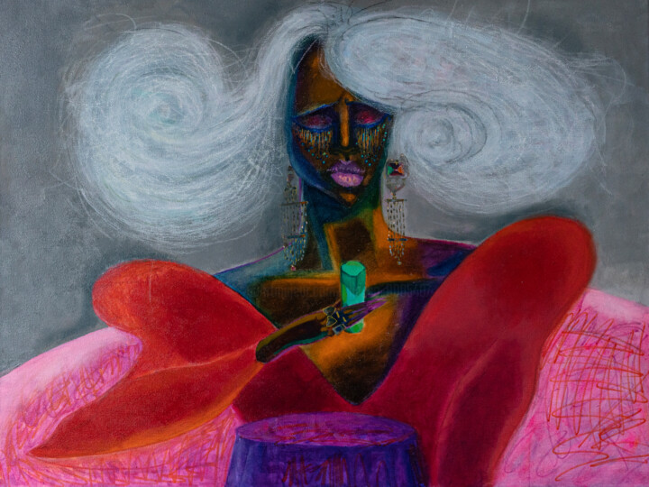Le désespoir par petites gorgées. Tablo, 23,6x31,5 in