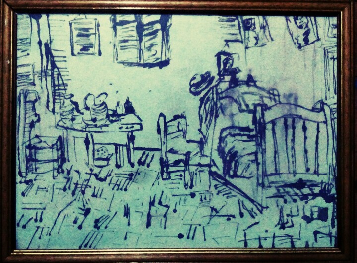 D'après chambre de van Gogh 绘画, 11.8x15.8 in