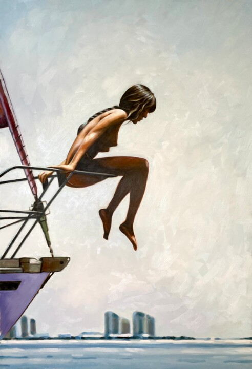 Painting titled "The figurehead" by Thomas Saliot, Original Artwork, Oil