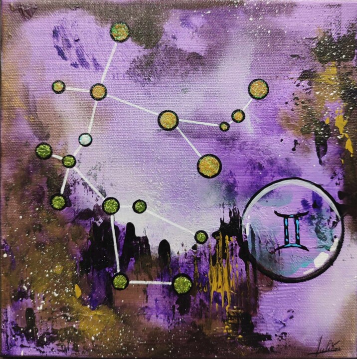 Peinture intitulée "Gemini 2" par Julien Abstrait, Œuvre d'art originale, Acrylique Monté sur Châssis en bois