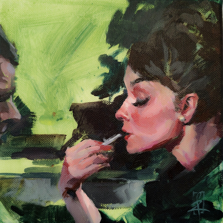 Schilderij getiteld "REGINA" door Fabia Zobel, Origineel Kunstwerk, Acryl Gemonteerd op Frame voor houten brancard