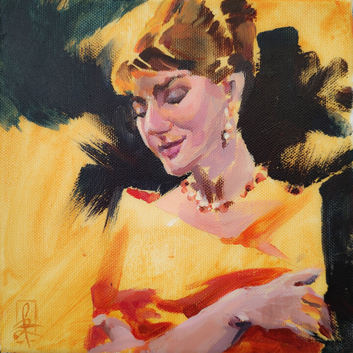 Schilderij getiteld "MARIA" door Fabia Zobel, Origineel Kunstwerk, Acryl Gemonteerd op Frame voor houten brancard