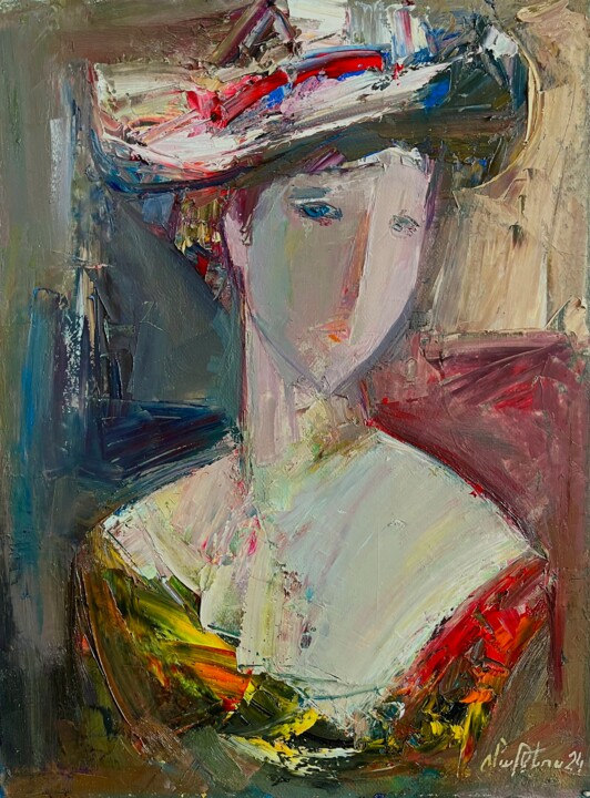Elegance in a Hat 绘画, 15.8x11.8 in