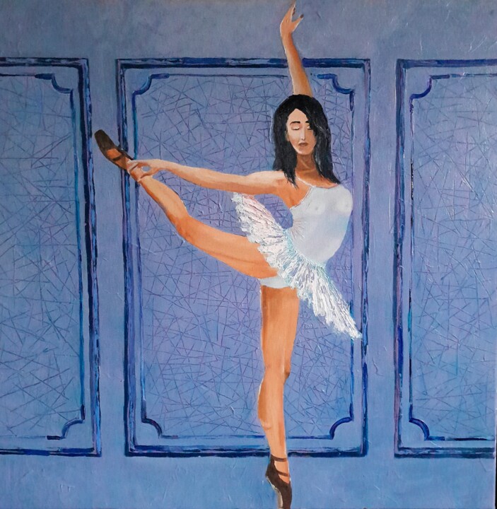 oil painting "Ballerina" 绘画, 23.6x23.6 in