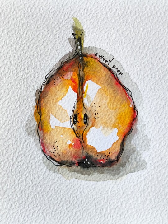 Sweet Pear 绘画, 4.1x3.8 in
