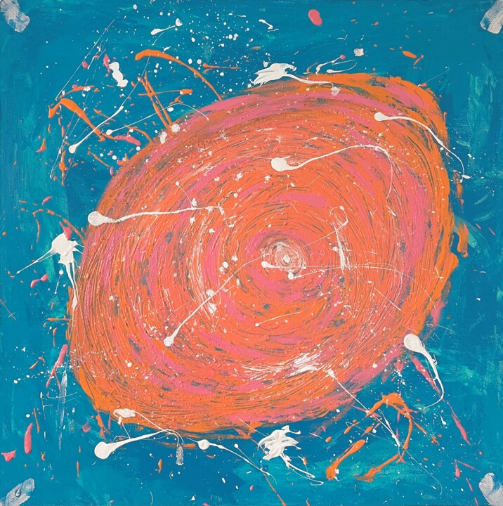 Painting titled "Fusion" by Oleg Strokatyy, Original Artwork, Acrylic Mounted on Wood Stretcher frame
