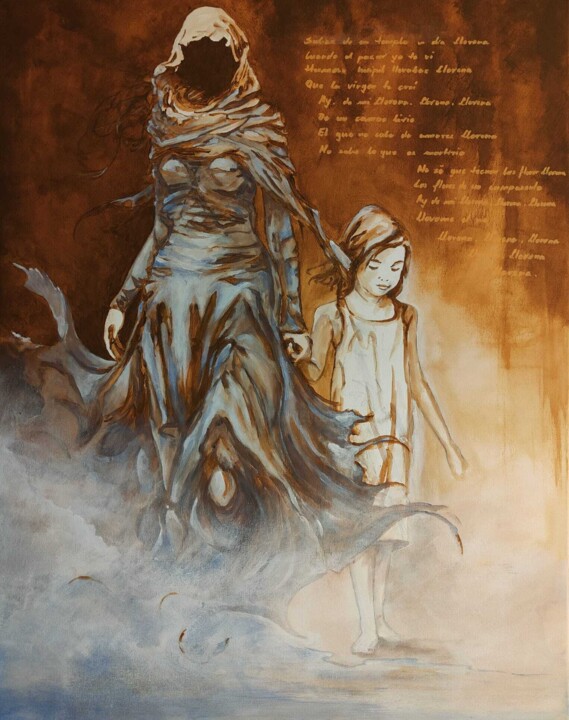 Ζωγραφική με τίτλο "La Llorona" από Krzysztof Bendinger, Αυθεντικά έργα τέχνης, Ακρυλικό