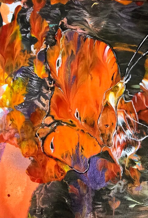 Akwarela z ramką pt.Efekt motyla 绘画, 11.8x7.9 in