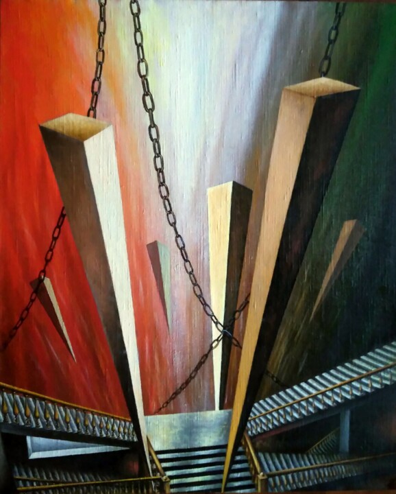 Peinture intitulée "An Unlikely Conflue…" par Vladimir Abaimov, Œuvre d'art originale, Huile