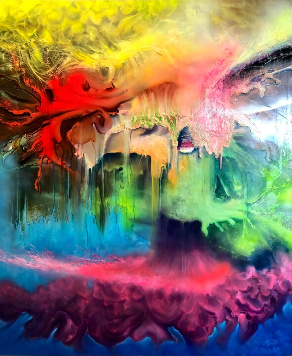 Painting titled "ORIGINAL ABSTRACT O…" by Alain Donate Hernandez, Original Artwork, Oil