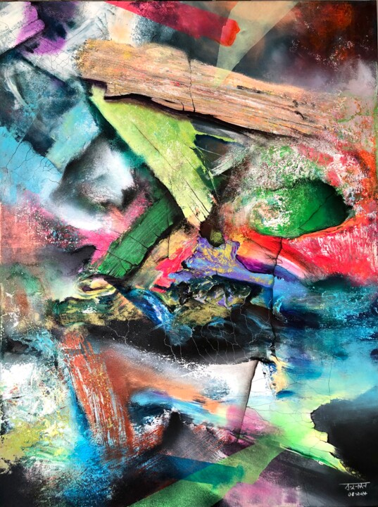 Painting titled "ORIGINAL ABSTRACT O…" by Alain Donate Hernandez, Original Artwork, Acrylic