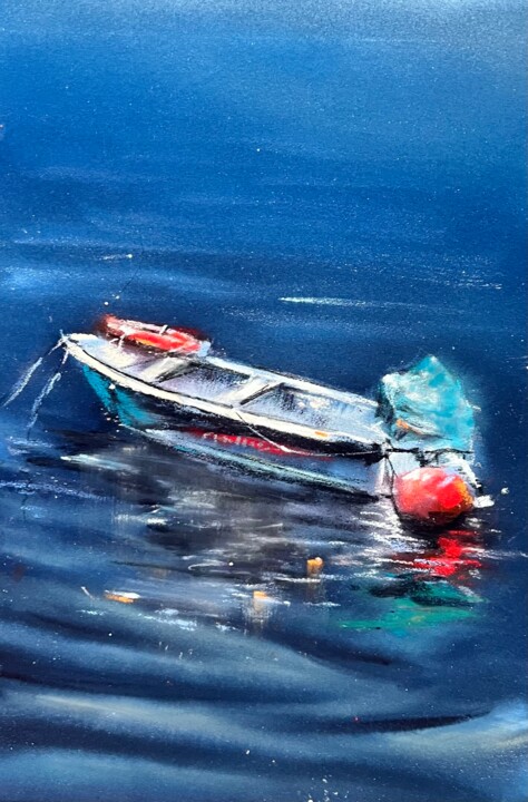 Painting titled "Boat #2" by Yana Ivannikova, Original Artwork, Pastel