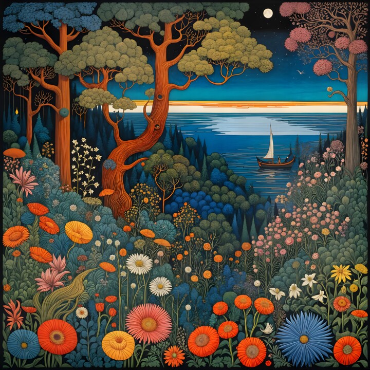 Voyage en Territoire Chimérique 数字艺术, 31.5x31.5 in